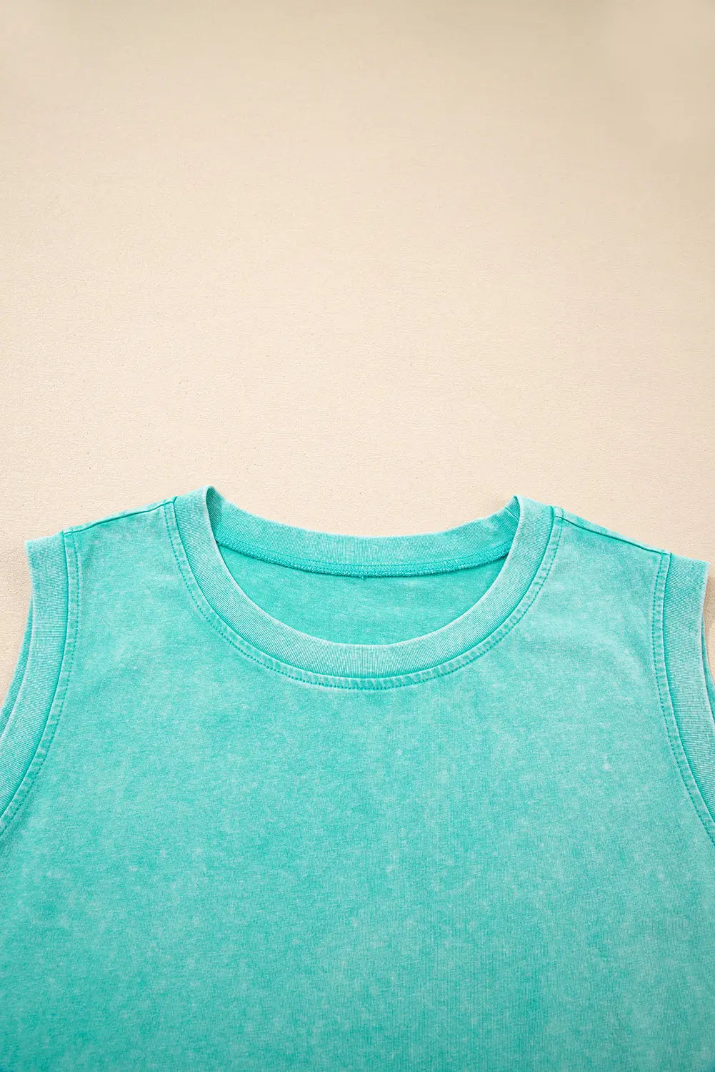 Mint Green 2 Pieces Mineral Wash Cotton Tank Top Lined Split Skirt Set Dear-Lover Dropshipping