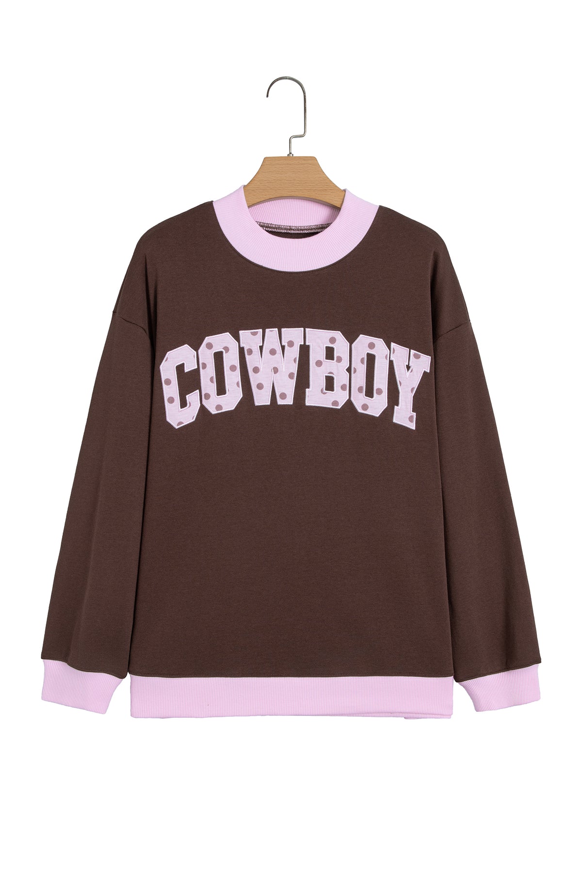 Grapefruit Orange Polka Dot Letter Graphic Colorblock Tunic Sweatshirt