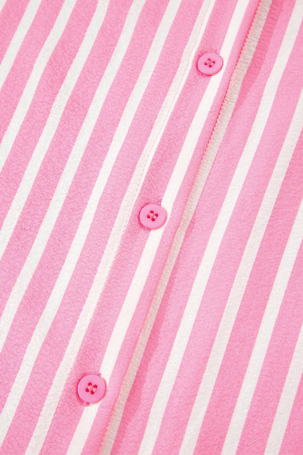Pink Stripe Buttoned Front Long Sleeve Top and Pants 2 Piece Sleepwear Dear-Lover Dropshipping