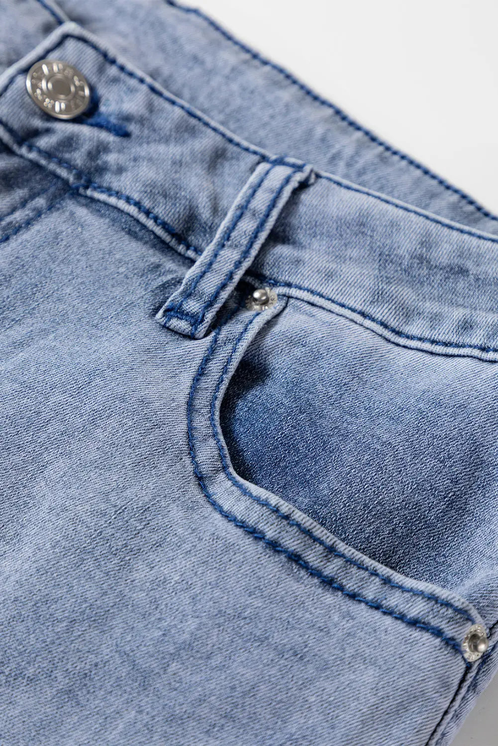 Beau Blue High Waist Button Zip Fly Bell Bottom Jeans Dear-Lover Dropshipping
