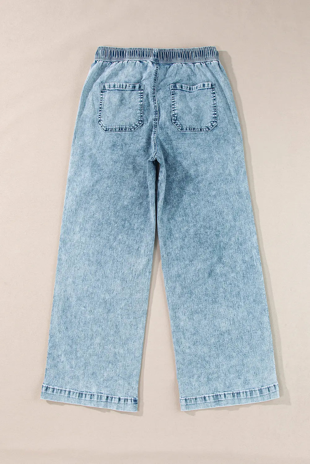 Myosotis Mineral Wash Drawstring Elastic Waistband Loose Straight Denim Pants Dear-Lover Dropshipping