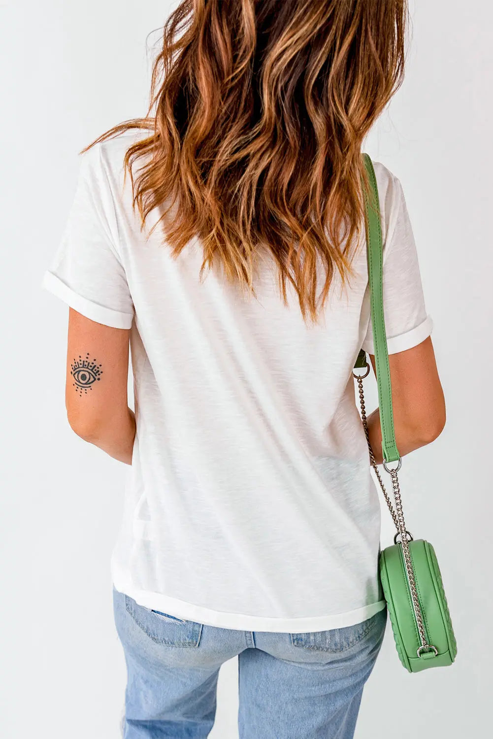White Western Boots Flower Print Round Neck T Shirt Dear-Lover Dropshipping