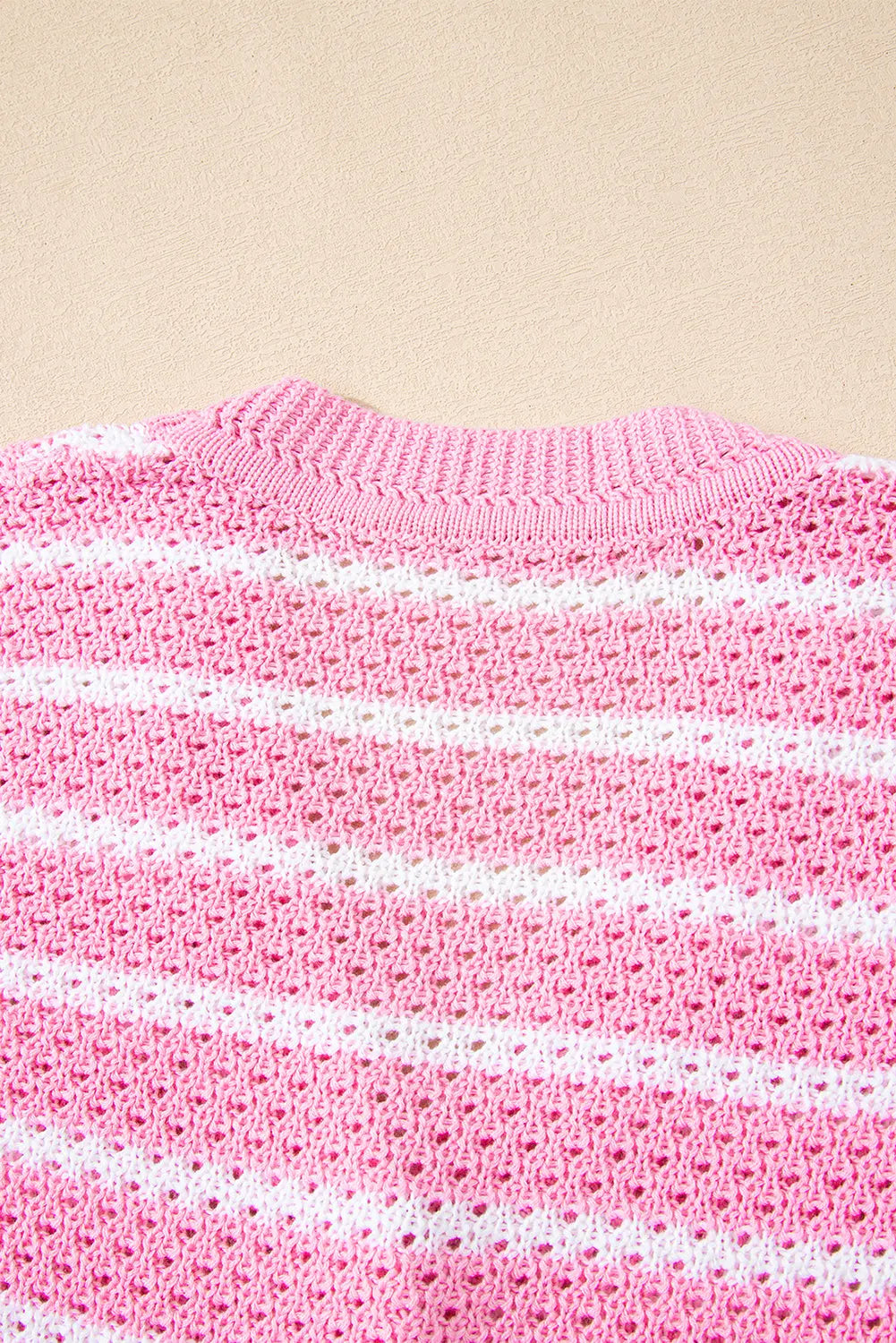 Pink Stripe V Neck Gold Buttons Elegant Sweater Vest Dear-Lover Dropshipping