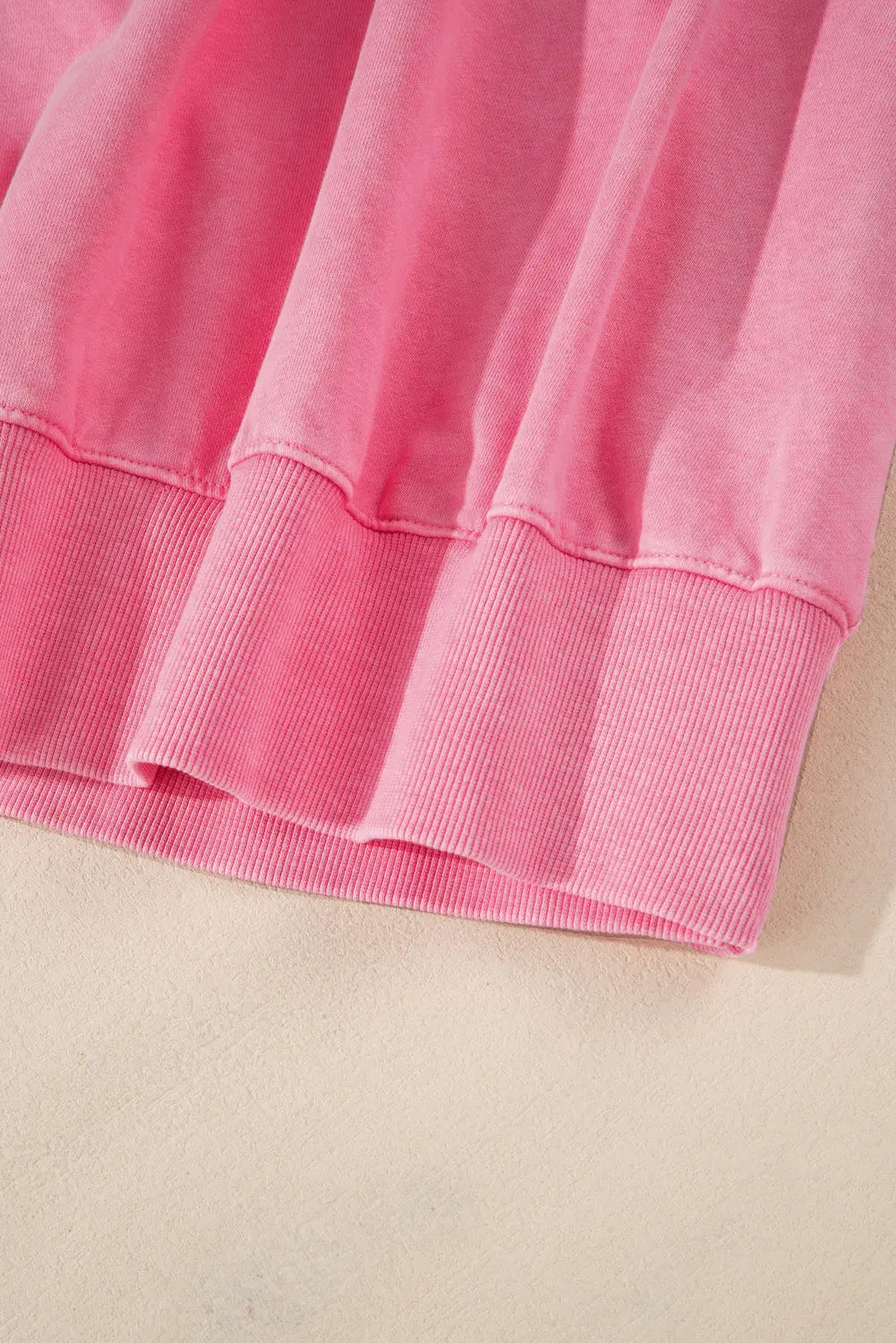 Pink Solid Snap Buttons Collared Balloon Sleeve Oversized Sweatshirt Dear-Lover Dropshipping