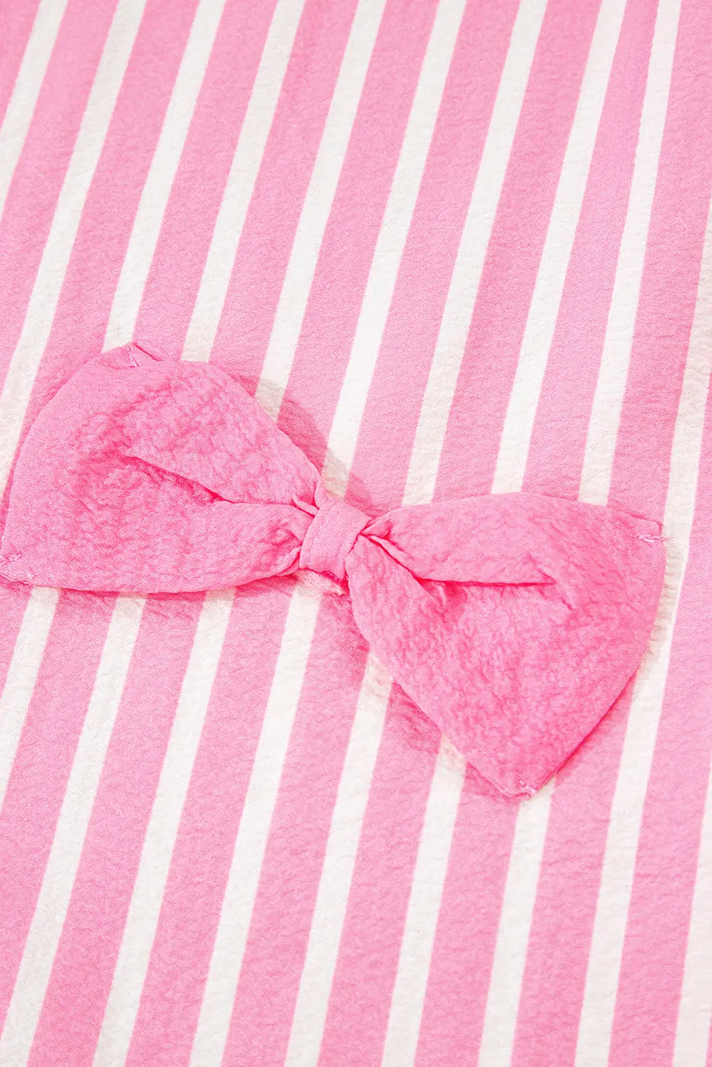 Pink Stripe Buttoned Front Long Sleeve Top and Pants 2 Piece Sleepwear Dear-Lover Dropshipping