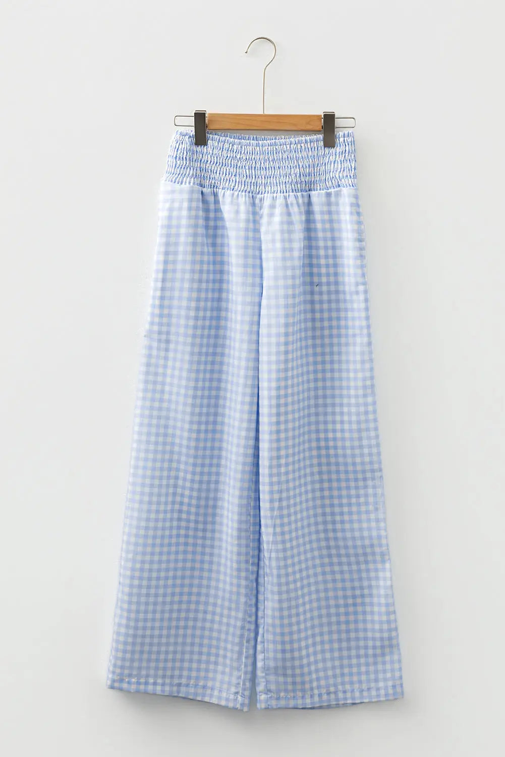Myosotis Plaid Print Smocked High Waist Womens Loose Pants Dear-Lover Dropshipping