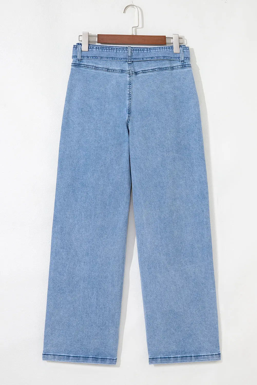 Beau Blue Western Washed Bow Knot Sash Wide Leg Jeans Dear-Lover Dropshipping