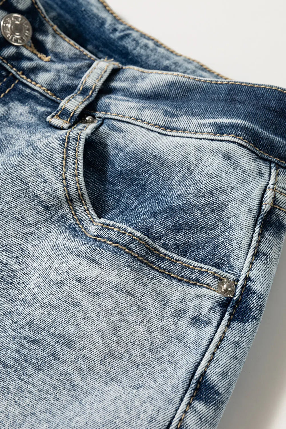 Myosotis High Rise Button Zip Fly Medium Wash Jeans Dear-Lover Dropshipping