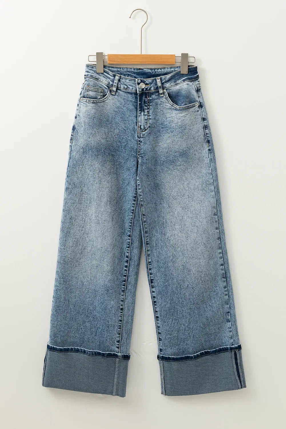 Myosotis High Rise Button Zip Fly Medium Wash Jeans Dear-Lover Dropshipping