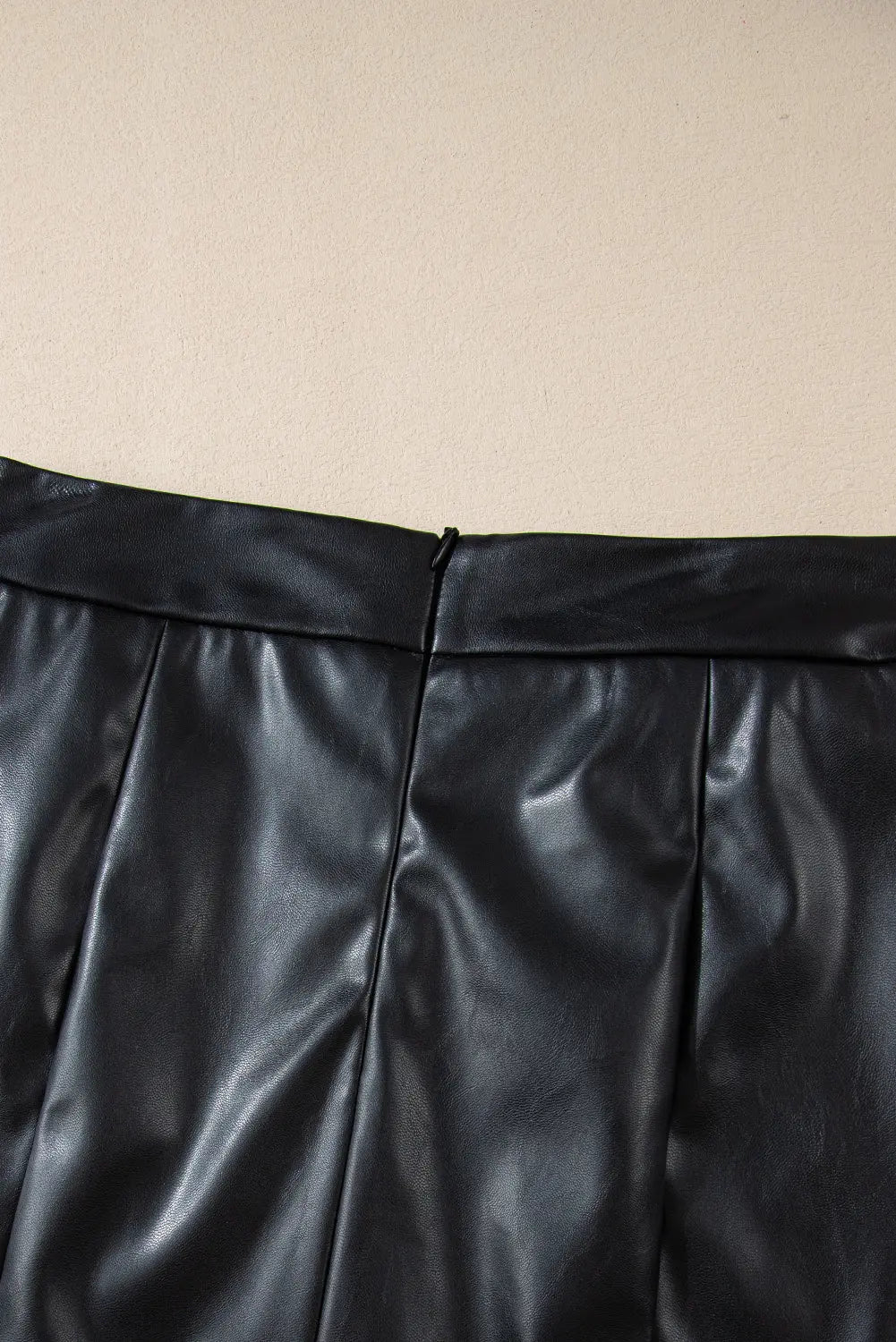 Black PU Leather Side Slits Slim Fit High Waist Mini Skirt Dear-Lover Dropshipping