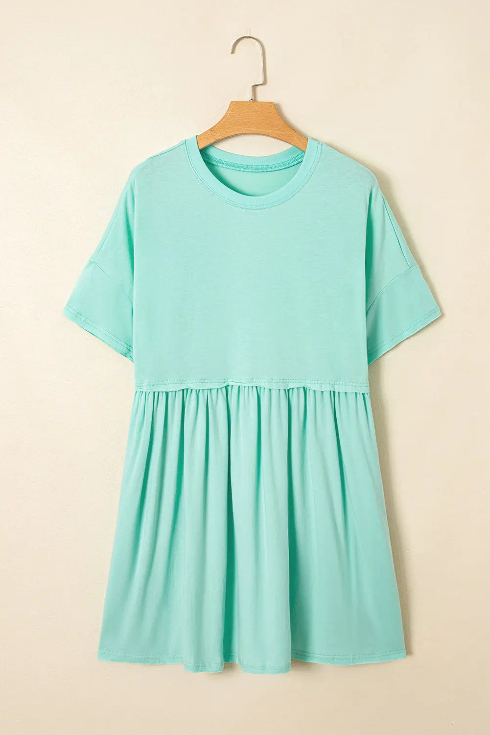 Moonlight Jade Solid Color Pocketed Raw Edge Babydoll Dress Dear-Lover Dropshipping