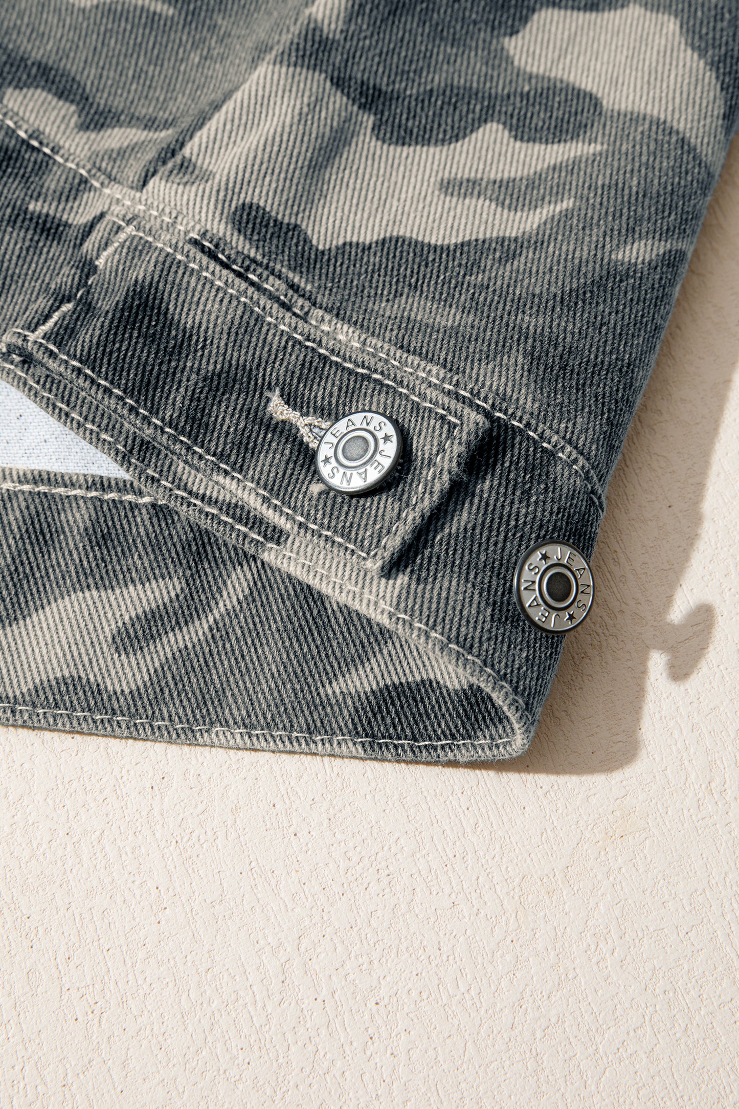 Green Camo Cargo Denim Vest