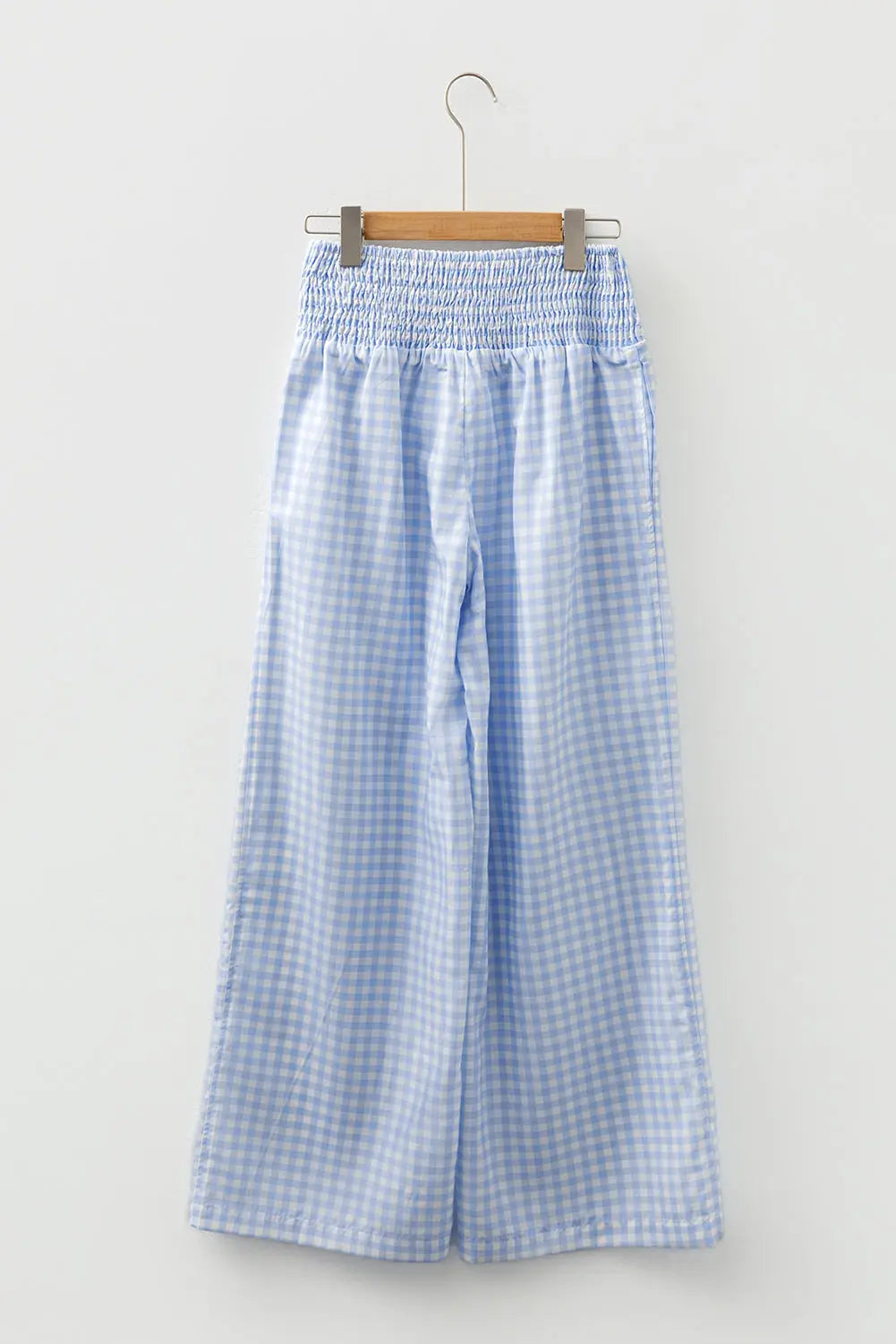 Myosotis Plaid Print Smocked High Waist Womens Loose Pants Dear-Lover Dropshipping